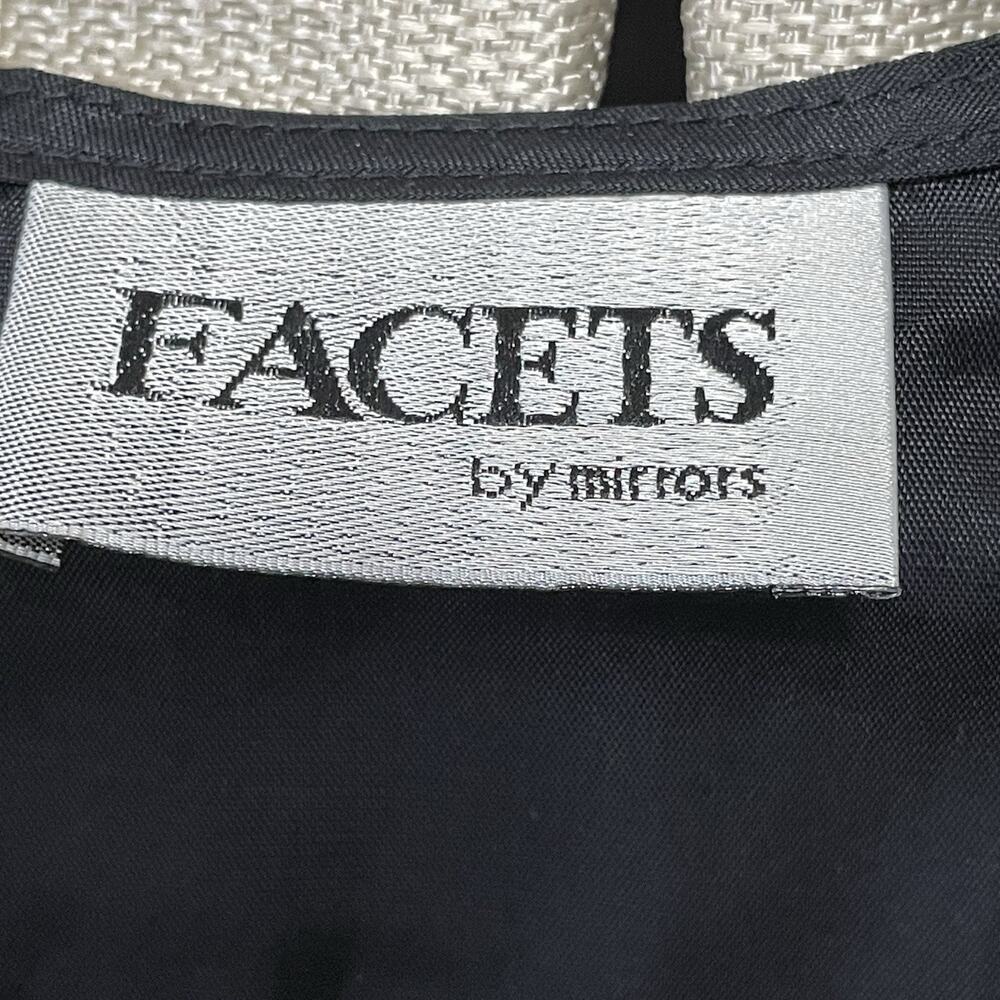 Facets by Mirrors Vintage Tapestry Vest Women M Black Cherubs Angels Satin Back - Picture 4 of 7